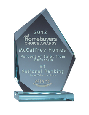 McCaffrey Homes Ranked Number One in Best Overall Home Ownership Experience